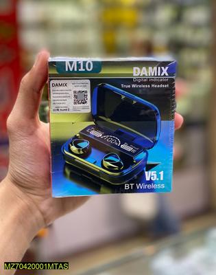DAMIX M10 TWS Bluetooth 5.1 Wireless Earbuds with LED Display & 3500mAh Charging Case