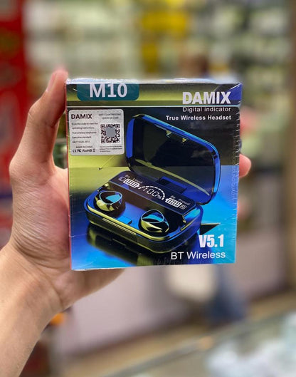 DAMIX M10 TWS Bluetooth 5.1 Wireless Earbuds with LED Display & 3500mAh Charging Case